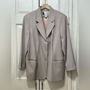Vintage E Wear Beige Wool Women Size 20Petites Blazer